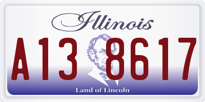 IL license plate A138617