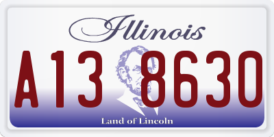 IL license plate A138630