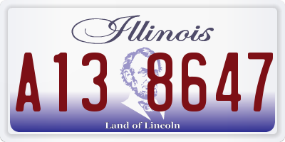 IL license plate A138647