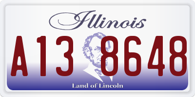 IL license plate A138648