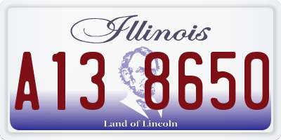 IL license plate A138650