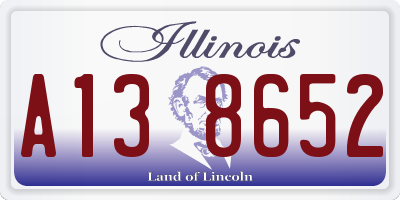 IL license plate A138652