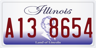 IL license plate A138654