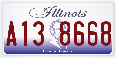 IL license plate A138668