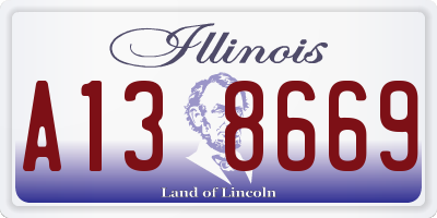 IL license plate A138669
