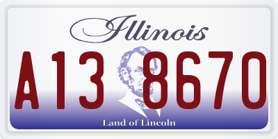 IL license plate A138670