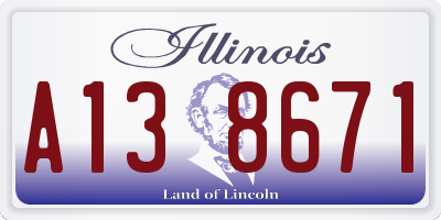 IL license plate A138671
