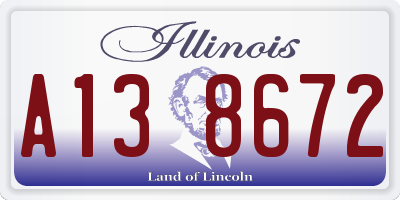 IL license plate A138672