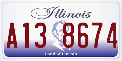 IL license plate A138674