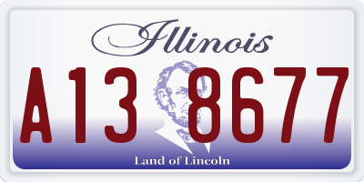 IL license plate A138677