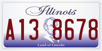 IL license plate A138678