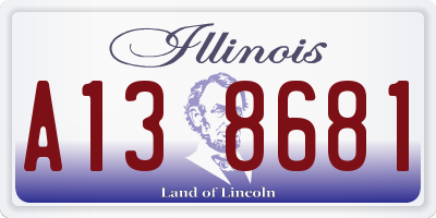 IL license plate A138681