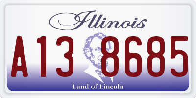 IL license plate A138685