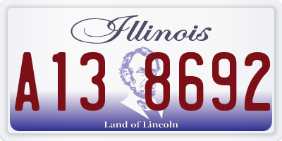 IL license plate A138692