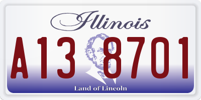 IL license plate A138701