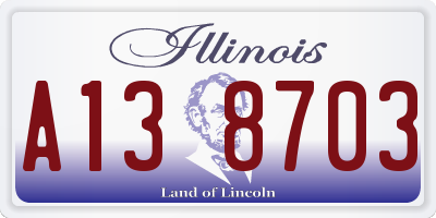 IL license plate A138703