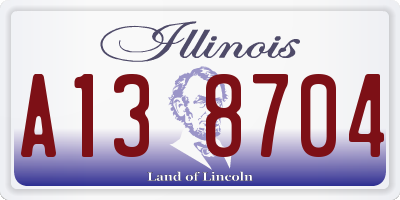 IL license plate A138704