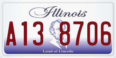IL license plate A138706