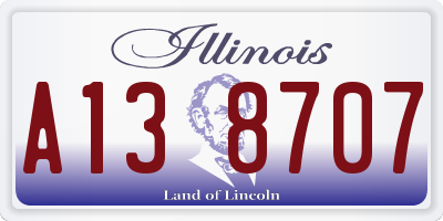 IL license plate A138707