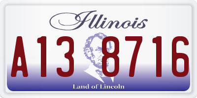IL license plate A138716