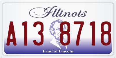 IL license plate A138718