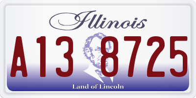 IL license plate A138725