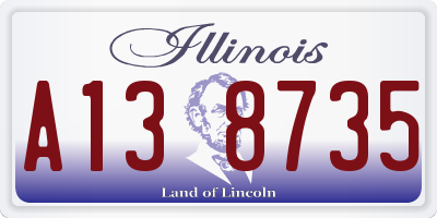 IL license plate A138735