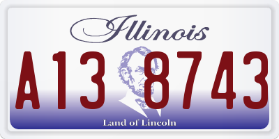 IL license plate A138743