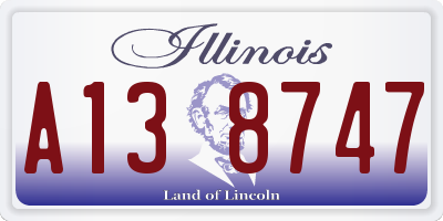 IL license plate A138747