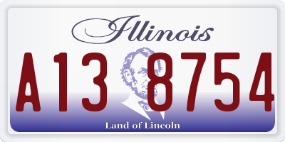 IL license plate A138754