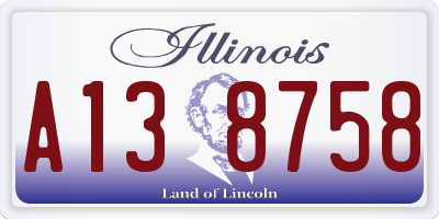 IL license plate A138758