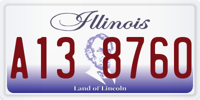 IL license plate A138760