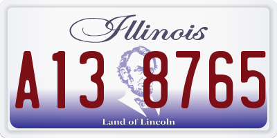 IL license plate A138765