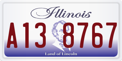 IL license plate A138767