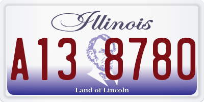 IL license plate A138780