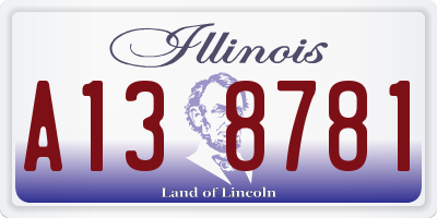 IL license plate A138781