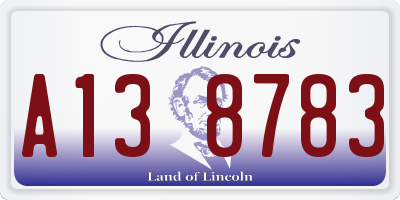 IL license plate A138783