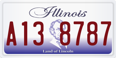 IL license plate A138787
