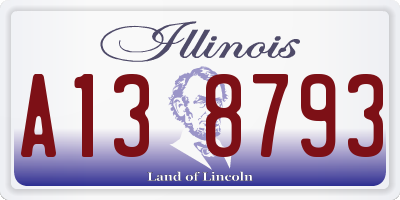 IL license plate A138793