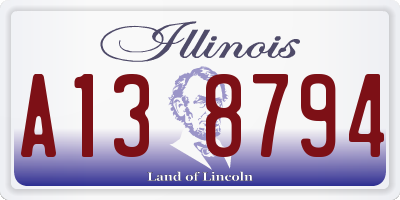 IL license plate A138794