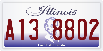 IL license plate A138802
