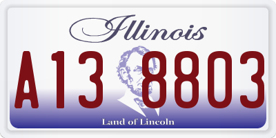 IL license plate A138803