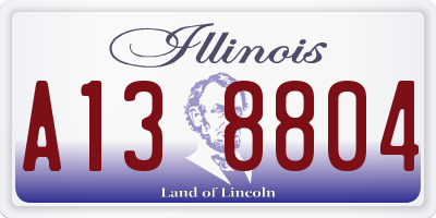 IL license plate A138804