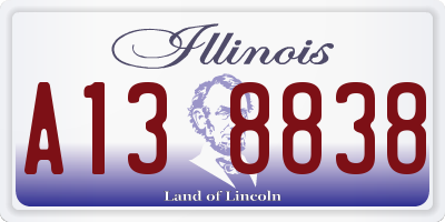 IL license plate A138838