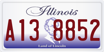 IL license plate A138852