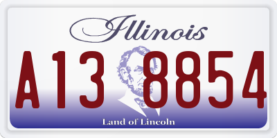 IL license plate A138854