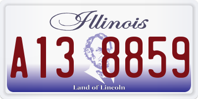 IL license plate A138859