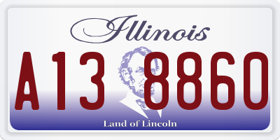 IL license plate A138860