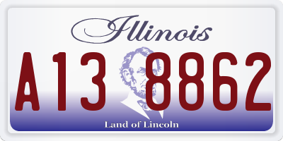 IL license plate A138862