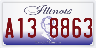 IL license plate A138863